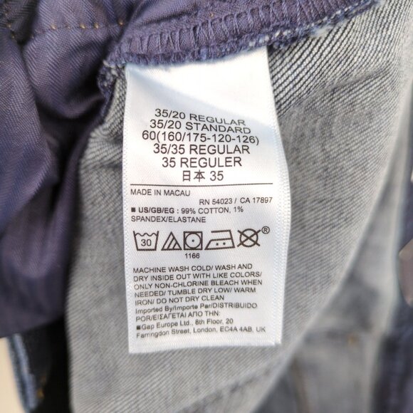 New Gap Girlfriend Mid Rise Jeans Dark Wash Tapered Size 35/20R Casual Denim - Picture 9 of 10